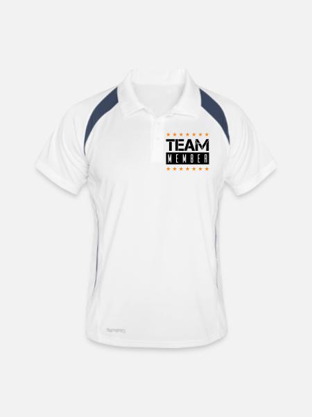 team_member - Polo respirant Homme - blanc/marine - Devant
