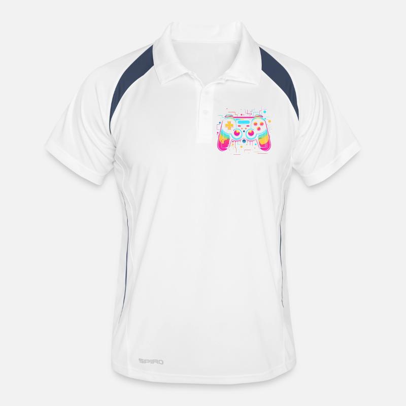 Game Controller Retrowave Look Men's Polo breathable