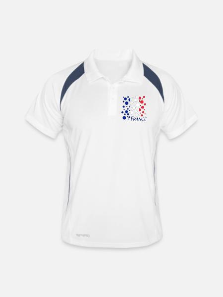 French Circle Dots Pattern - Men's Polo breathable - white/navy