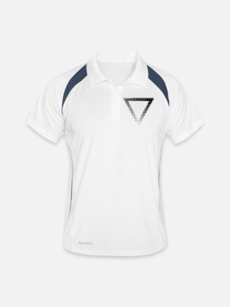 triangle halftone shape design - Men's Polo breathable - white/navy