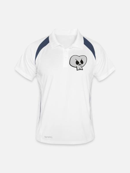 Funny Skull Two Color Design - Men's Polo breathable - white/navy - Front