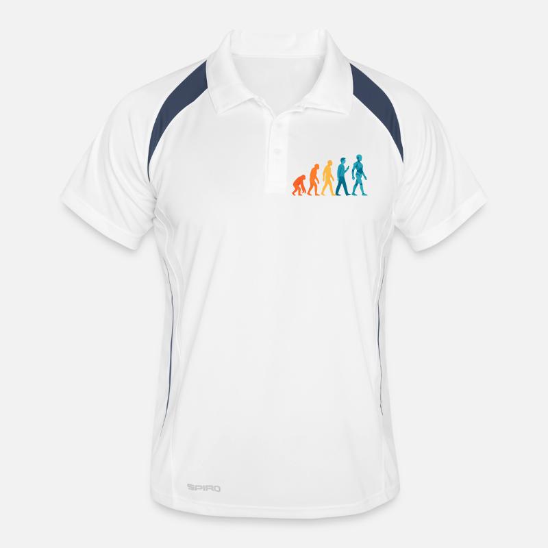Evolution to Robot Outline - Men's Polo breathable - white/navy