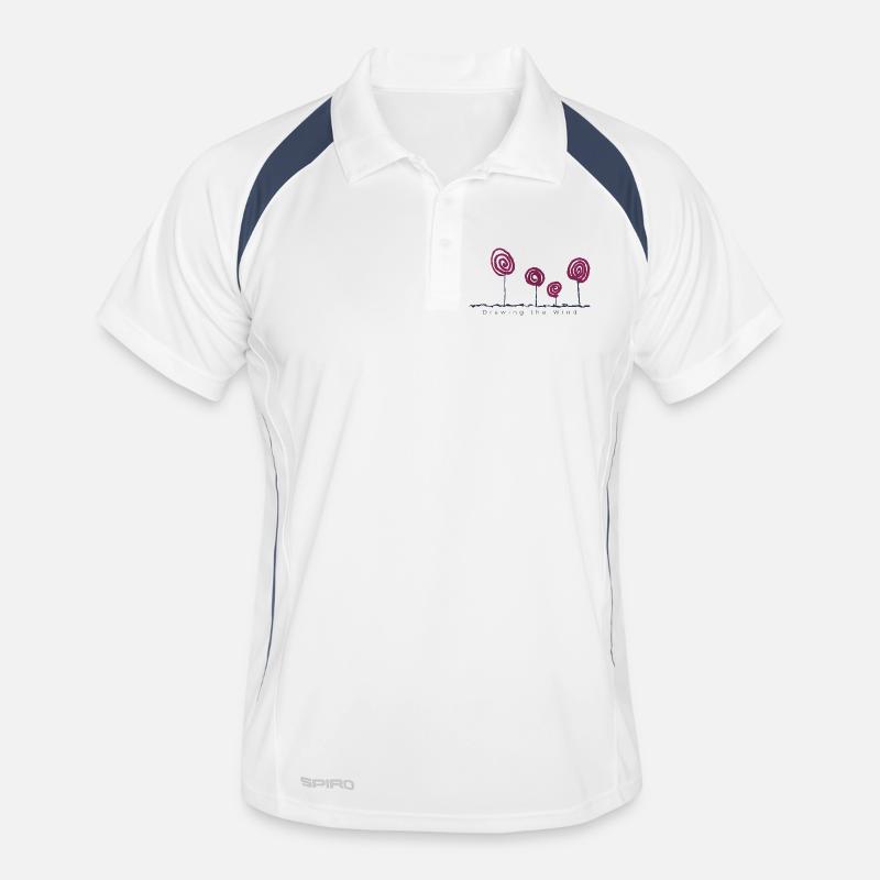 Dessiner le vent – Art floral abstrait Polo respirant Homme