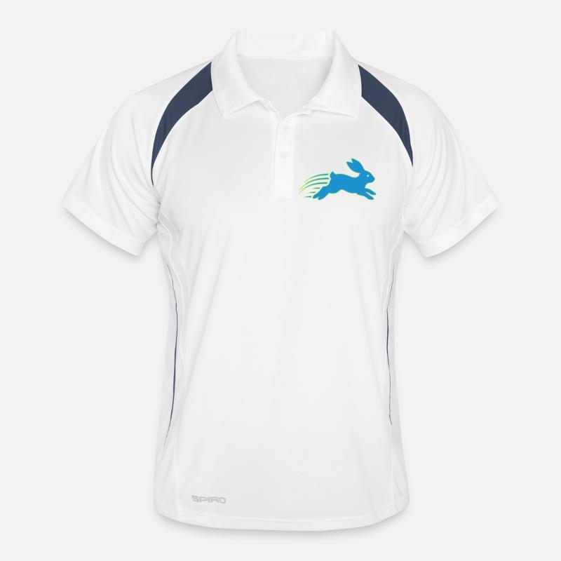 Running Bunny Speed Bunny Logo Vector Men's Polo breathable