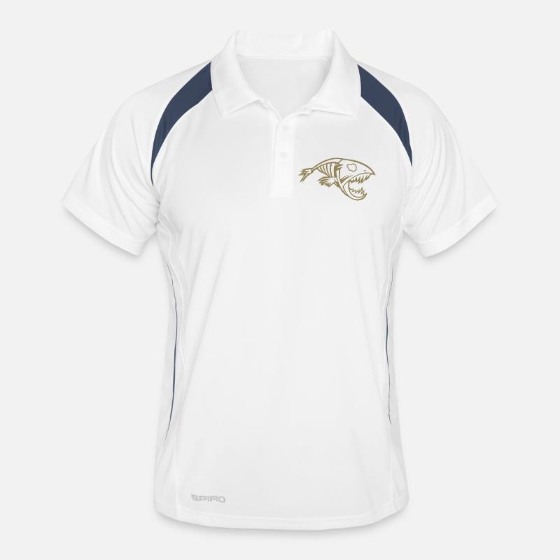 Poisson pêcheur à silhouette minimaliste de piranha Polo respirant Homme
