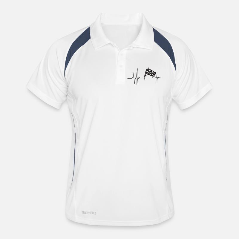 Course Automobile | Cœur Bat Drapeau à Damier Polo respirant Homme