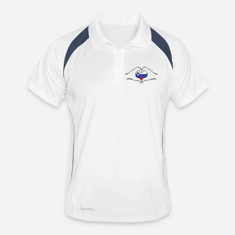 Slovenia Flag Heart Shape Men's Polo breathable