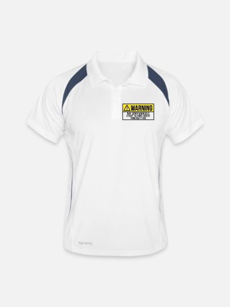 Powerlifting - Men's Polo breathable - white/navy
