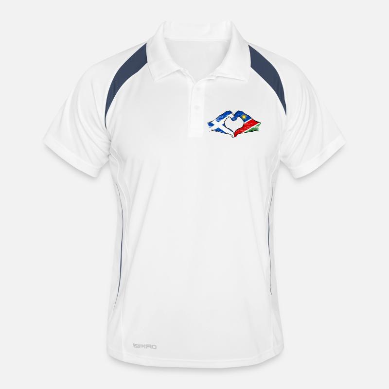 Schottland Namibia Flagge Hände Herzform used Männer Polo atmungsaktiv