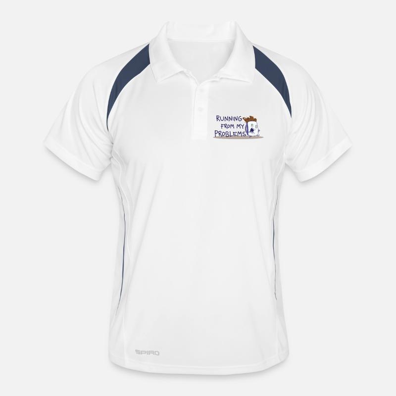 Running from my problems – Funny coffee saying Men's Polo breathable