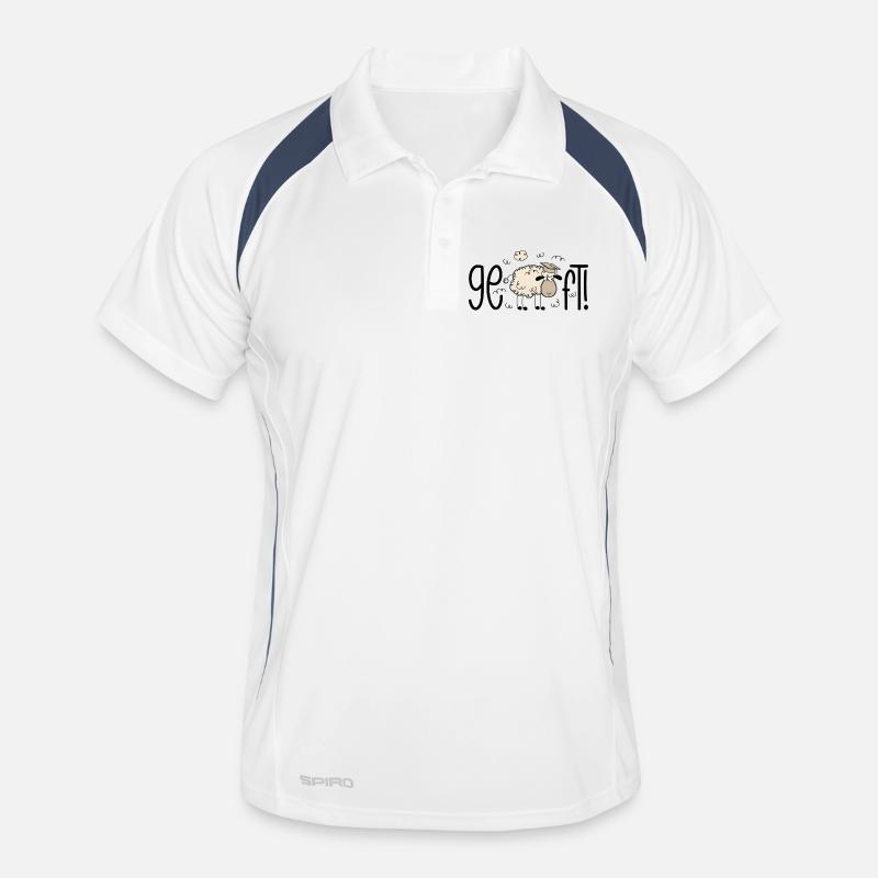 Geschafft! Schaf - Männer Polo atmungsaktiv - Weiß/Navy