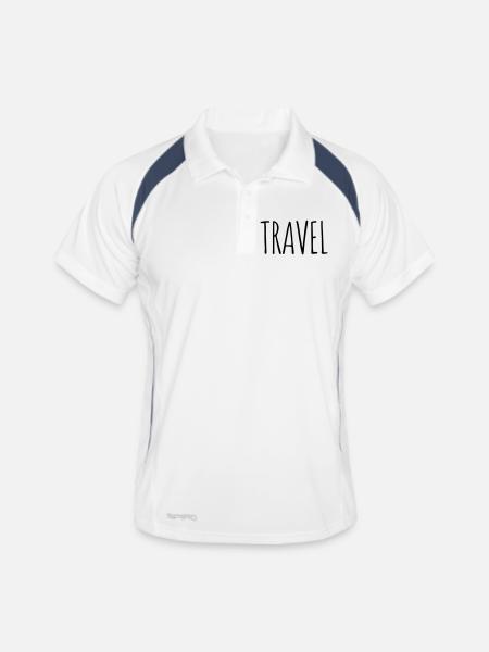 Travel - Men's Polo breathable - white/navy