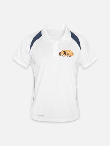 sleeping dog - Men's Polo breathable - white/navy