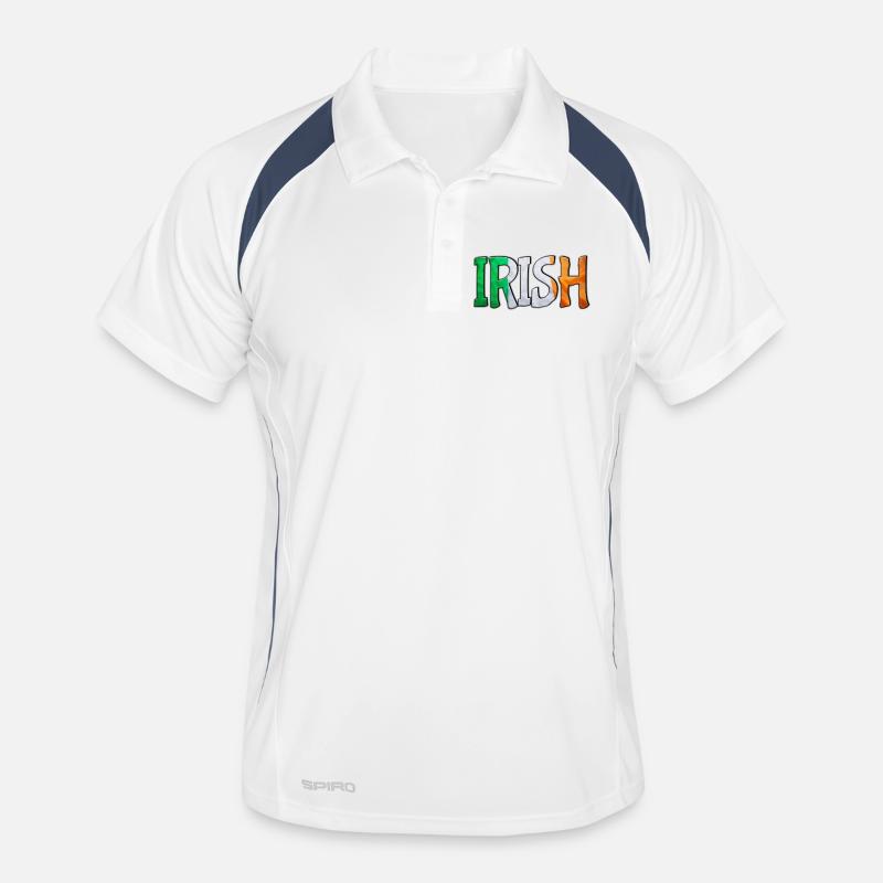 Irish Flag Letters Patchwork Männer Polo atmungsaktiv