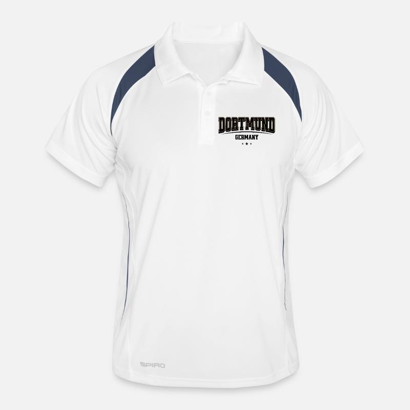 Dortmund Yellow Outline Wordmark Men's Polo breathable