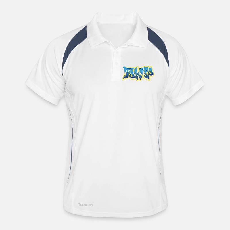 Cool Graffiti Tokyo Blue Polo respirant Homme