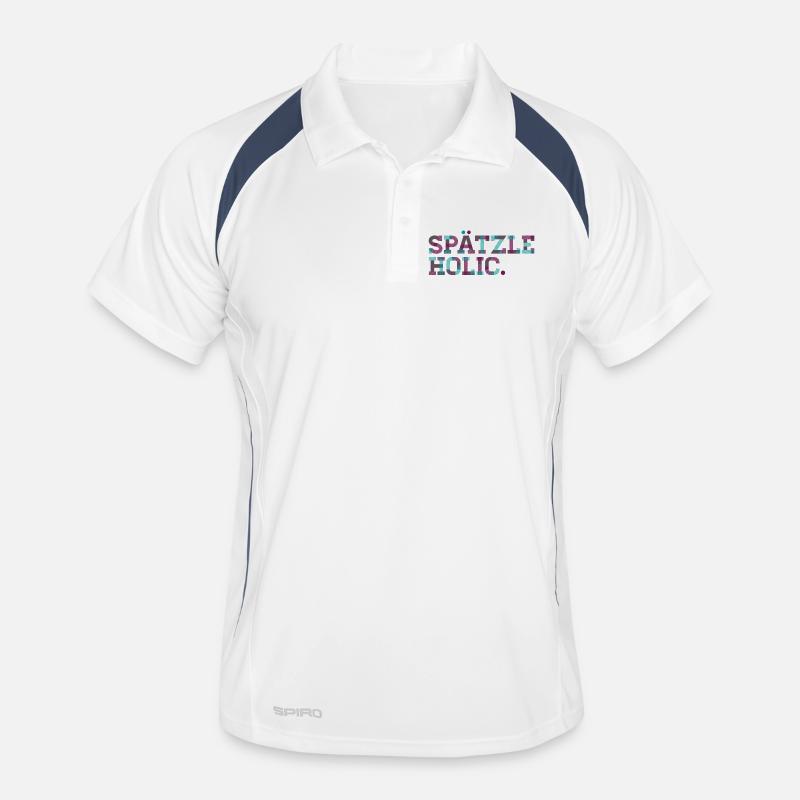 Spätzleholic - Männer Polo atmungsaktiv - Weiß/Navy
