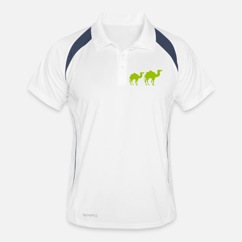 Camel Silhouette Duo Neon Green Men's Polo breathable