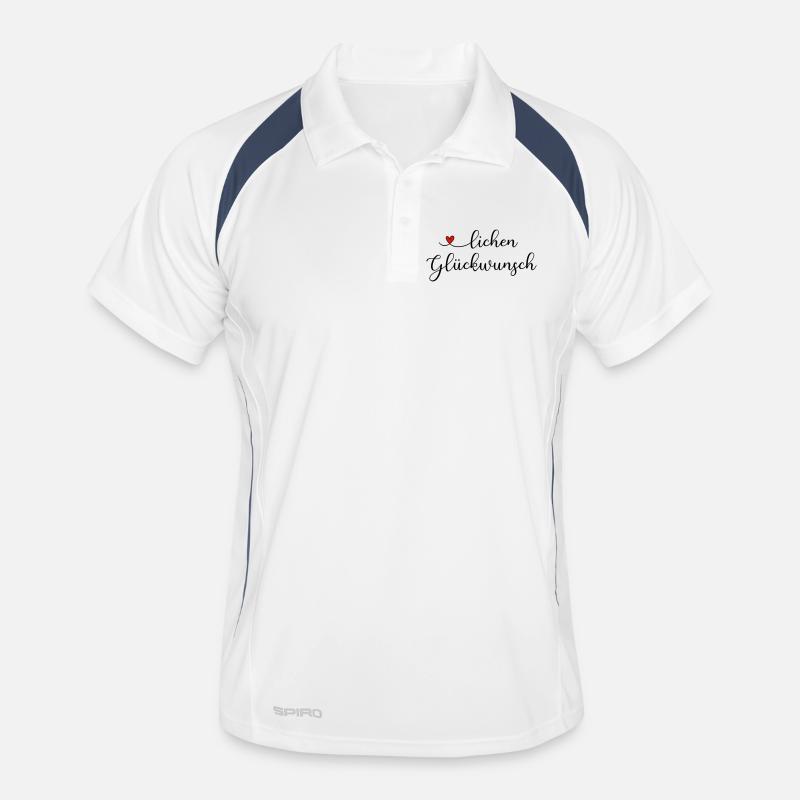 herzlichen Glückwunsch - Männer Polo atmungsaktiv - Weiß/Navy