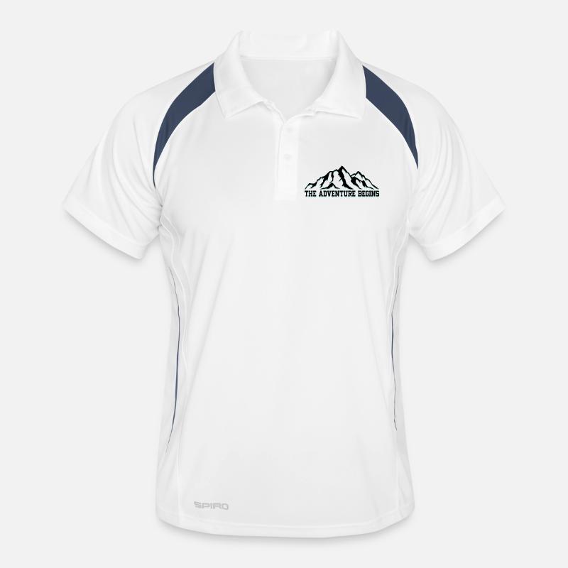 Das Abenteuer beginnt - Männer Polo atmungsaktiv - Weiß/Navy