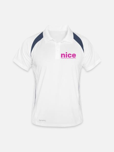 nice - Men's Polo breathable - white/navy - Front