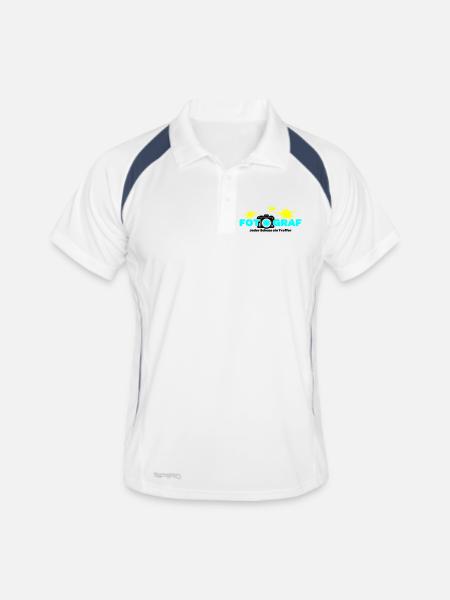 Fotograf Fotografin Fotokamera - Männer Polo atmungsaktiv - Weiß/Navy - Vorne