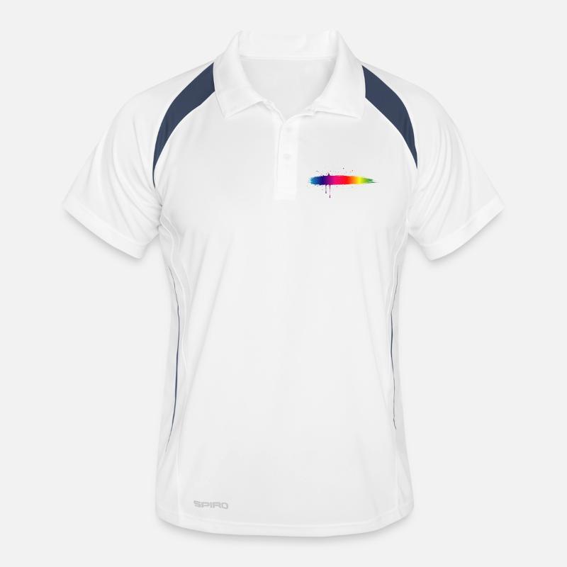Rainbow Brush Stroke Gradient Splash Men's Polo breathable