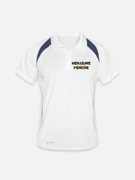 Beste Maler - Männer Polo atmungsaktiv - Weiß/Navy - Vorne