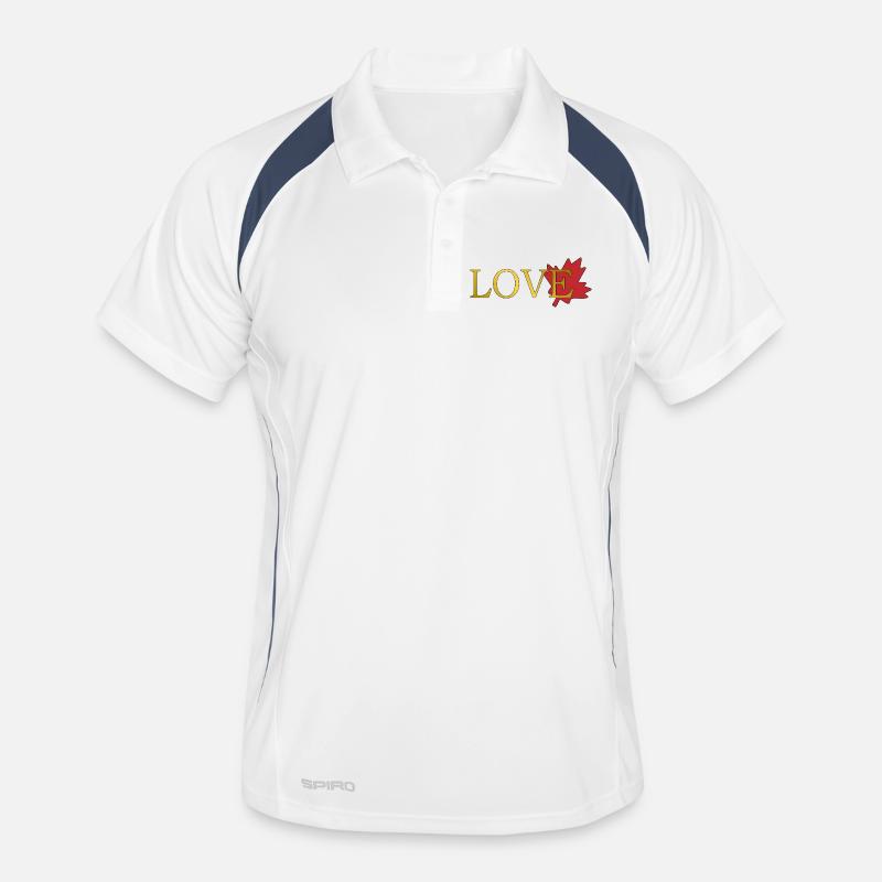Liebe Maple Leaf von Kanada - Männer Polo atmungsaktiv - Weiß/Navy