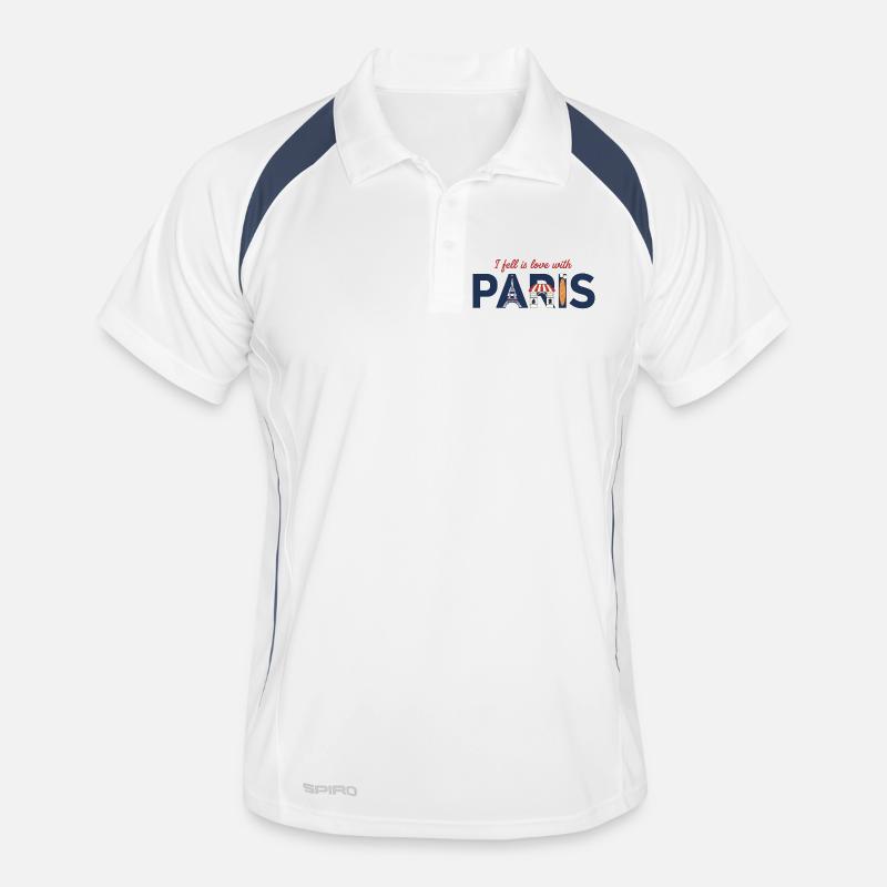 Paris Love – Eiffel Tower & Baguette Design Men's Polo breathable