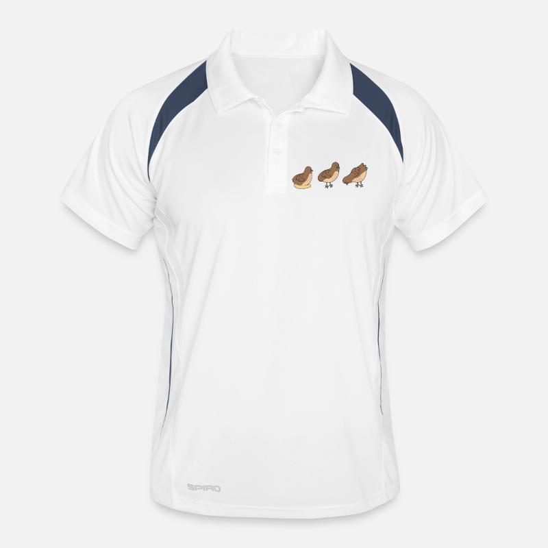Three Quails - Minimalist Quail Design Men's Polo breathable
