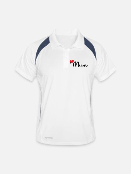 Maman d'Amour - Fête des Mères - Polo respirant Homme - blanc/marine - Devant