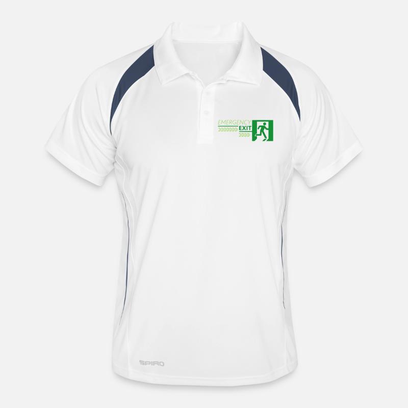 Emergency EXIT Green Flag Men's Polo breathable