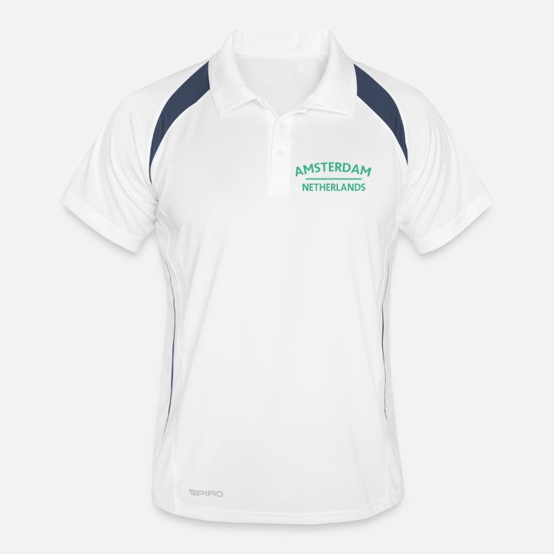 Amsterdam – Netherlands Textdesign Men's Polo breathable