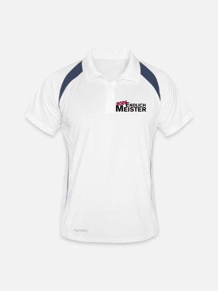 Enfin champion 2026 - Polo respirant Homme - blanc/marine - Devant