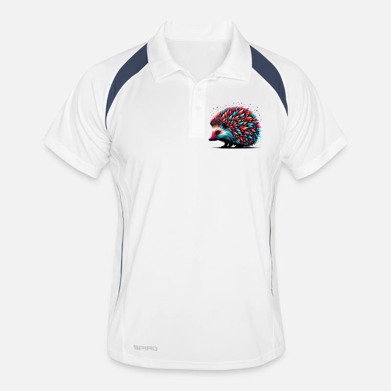 Igel - Männer Polo atmungsaktiv - Weiß/Navy