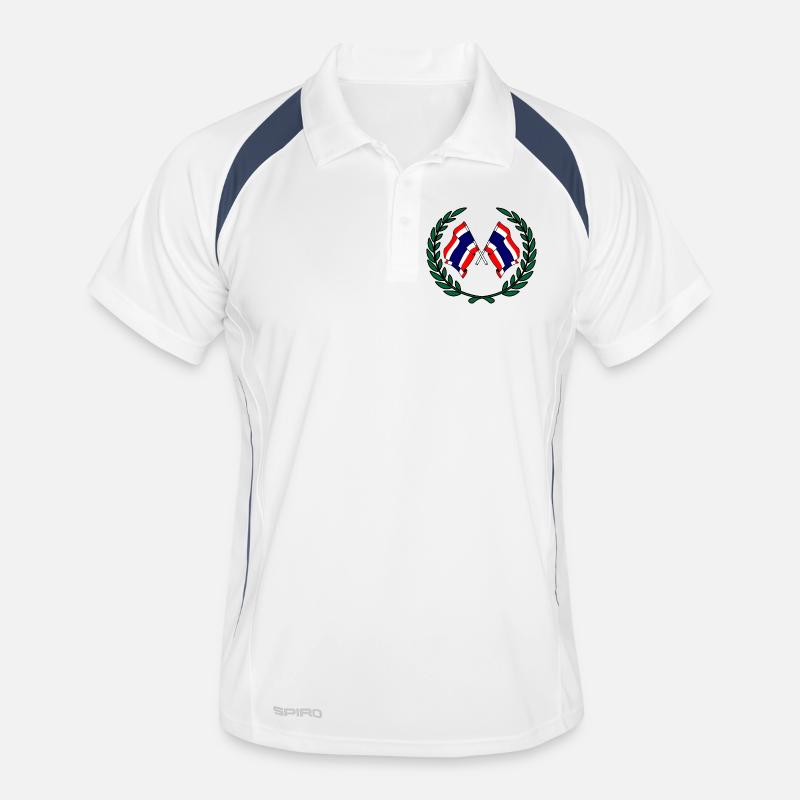 Drapeaux de la Thaïlande en couronne de laurier Polo respirant Homme
