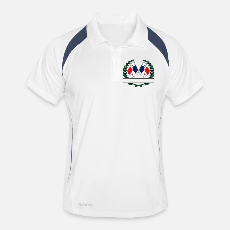 Drapeaux Panama, bannière couronne de laurier Polo respirant Homme