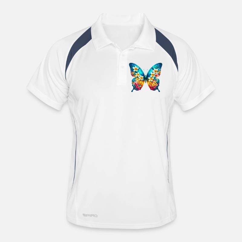 Papillon frangipanier frangipanier Polo respirant Homme