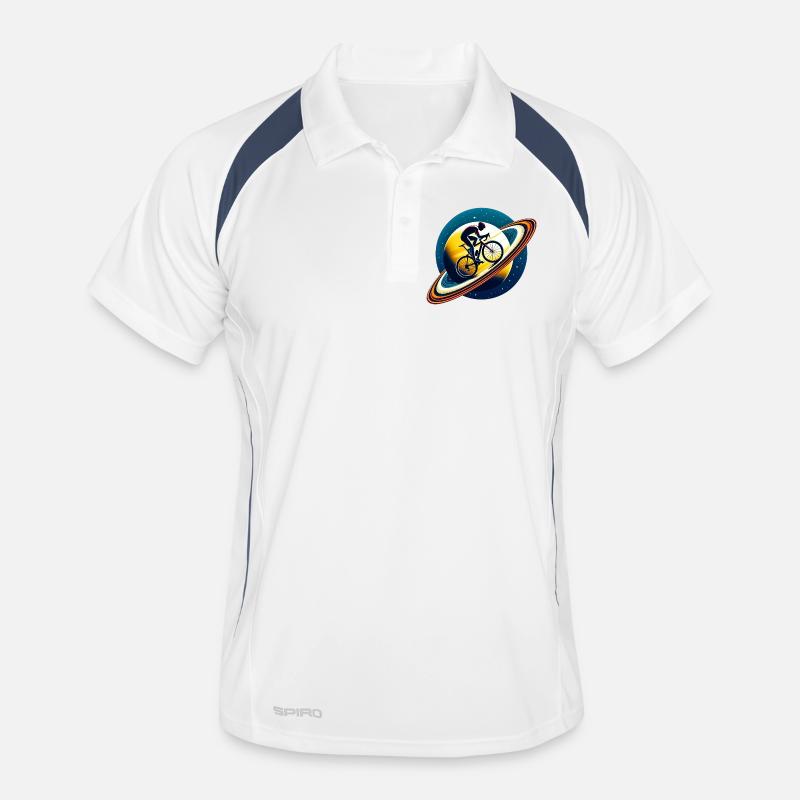 Cyclist on Saturn Men's Polo breathable