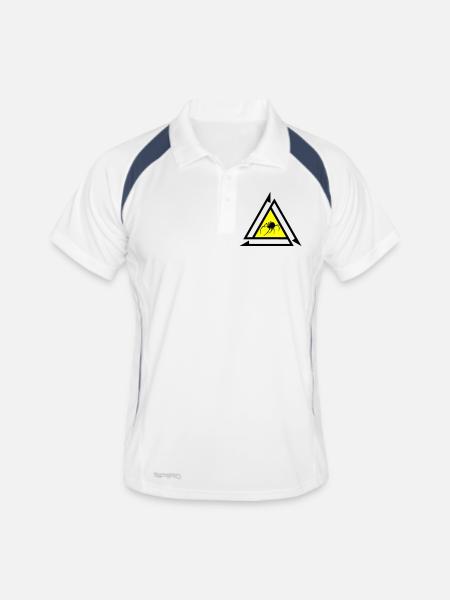 Spinne - Männer Polo atmungsaktiv - Weiß/Navy - Vorne