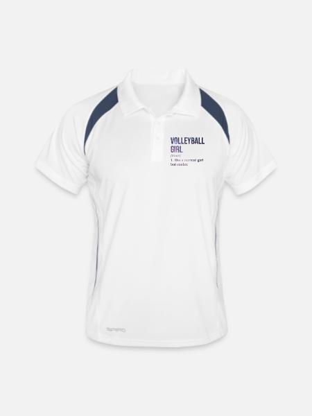 Volleyball - Men's Polo breathable - white/navy