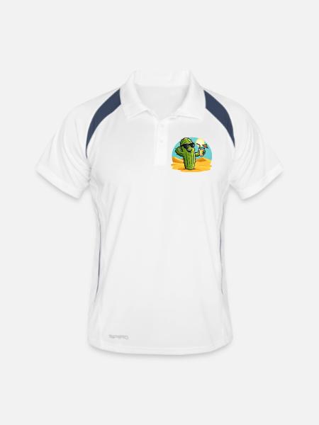 Cactus d’été - Polo respirant Homme - blanc/marine