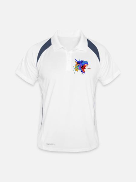 Dragon Head - Men's Polo breathable - white/navy