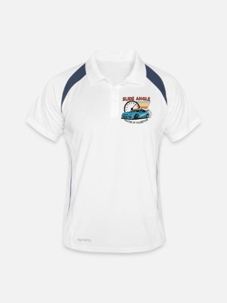Slide Angle: Master of Transition - Männer Polo atmungsaktiv - Weiß/Navy - Vorne