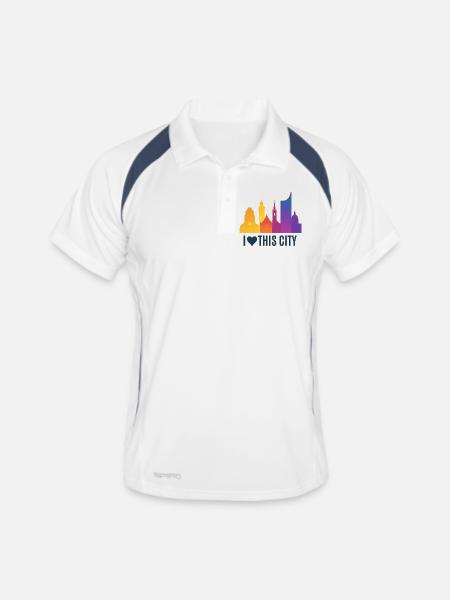 Herzstadt Skyline Gradient - Men's Polo breathable - white/navy - Front