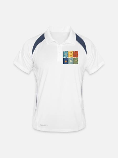 Couvertures de contes de fées - Polo respirant Homme - blanc/marine - Devant