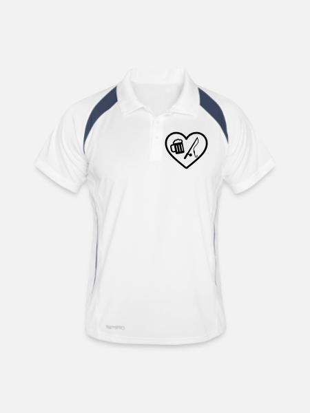 Heart Peach Beer - Men's Polo breathable - white/navy - Front