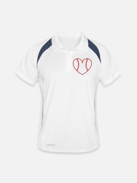Baseball softball heart - Men's Polo breathable - white/navy - Front