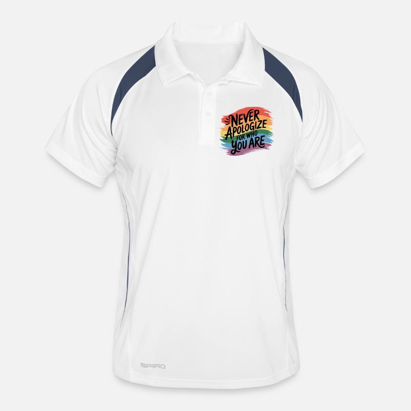 Never Apologize For Who You Are Männer Polo atmungsaktiv
